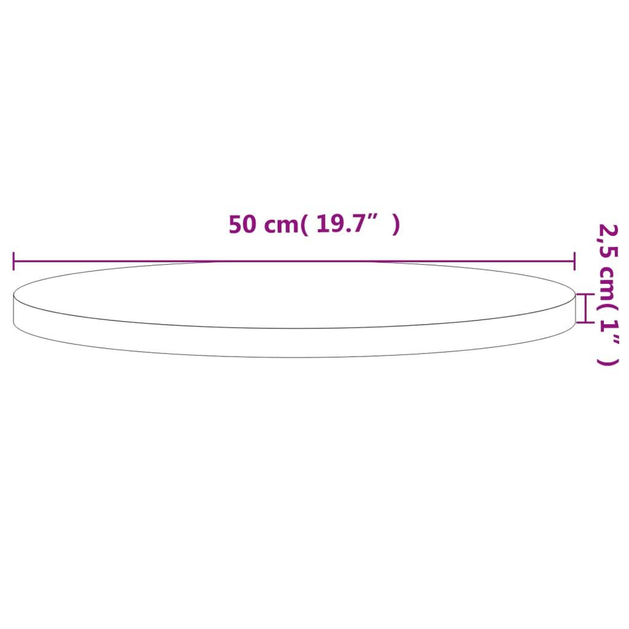 Voir la diapositive 6 : VIDAXL Dessus de table Ø50x2,5 cm rond bois massif de hetre