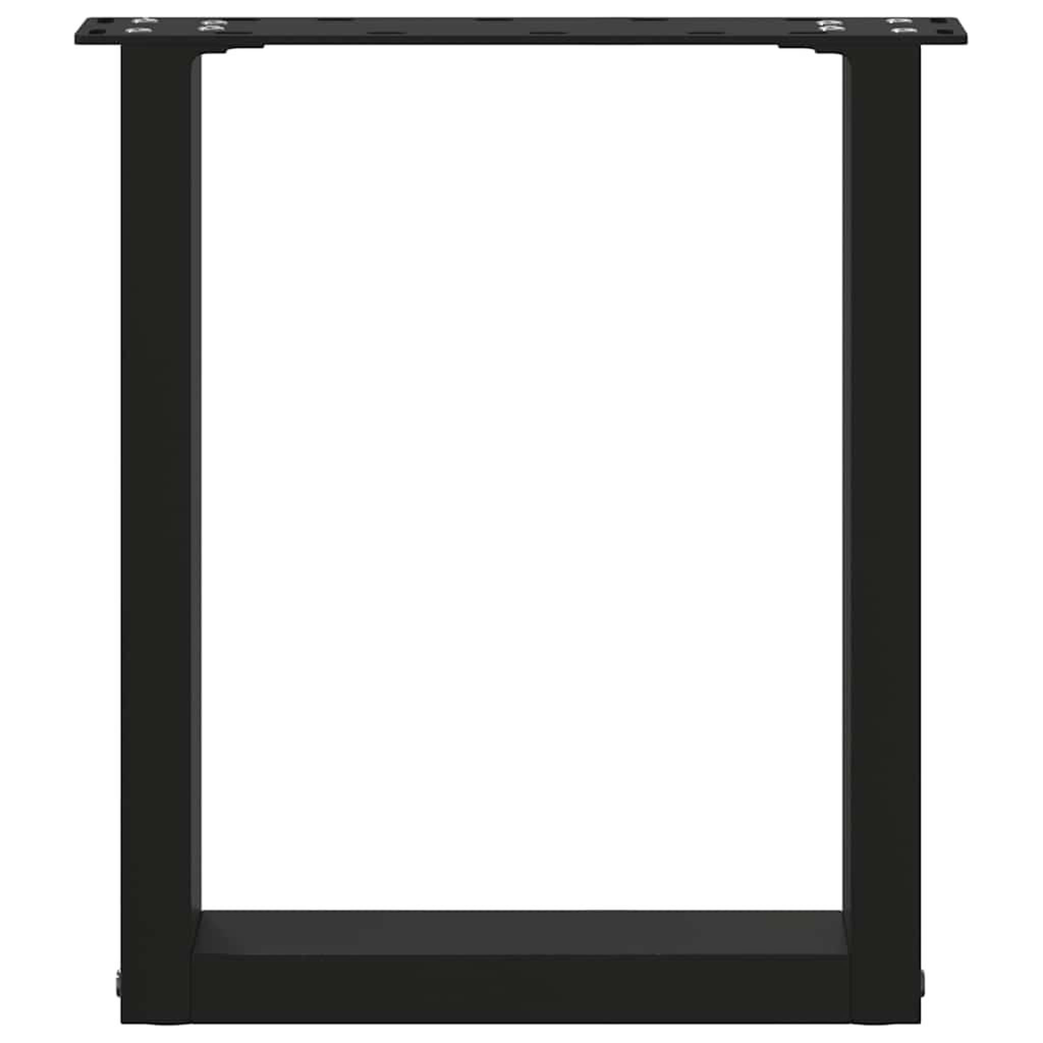 Voir la diapositive 5 : VIDAXL Pieds de table basse forme de U 2 pcs noir 38x(42-43) cm acier