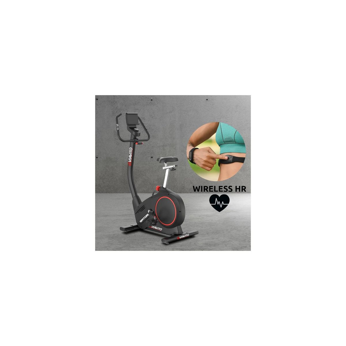 VIAVITO Vélo d'appartement de fitness - Viavito - Modèle Satori - Ecran LED - Roue d'inertie 9 Kg