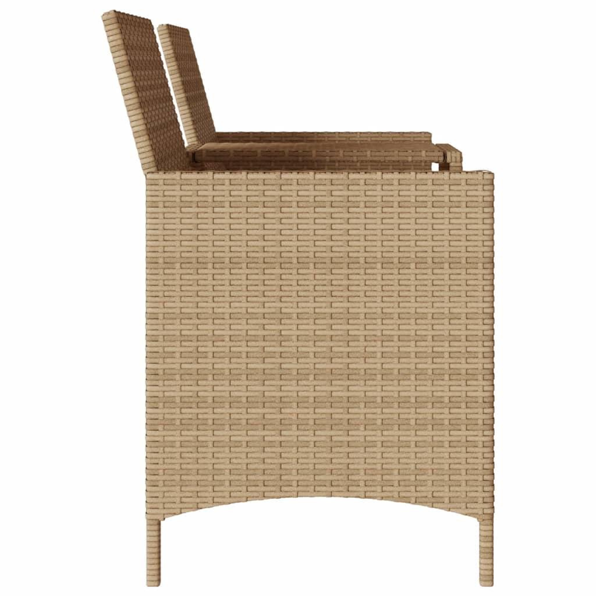 Voir la diapositive 4 : VIDAXL Canape de jardin 2 places avec table et coussins resine tressee