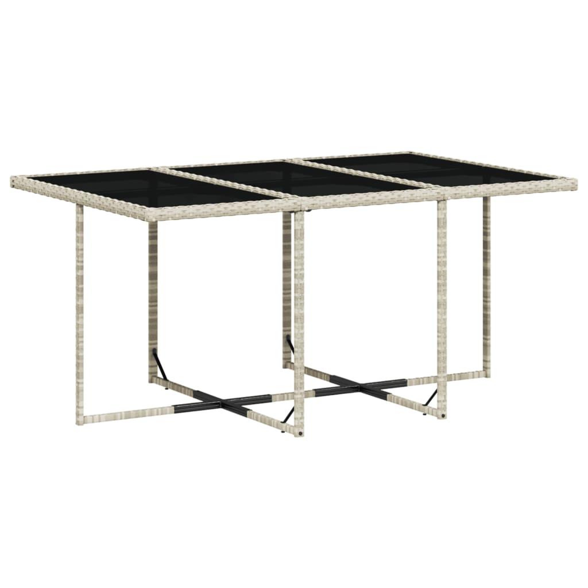 Voir la diapositive 4 : VIDAXL Ensemble a manger de jardin 11pcs avec coussins gris poly rotin