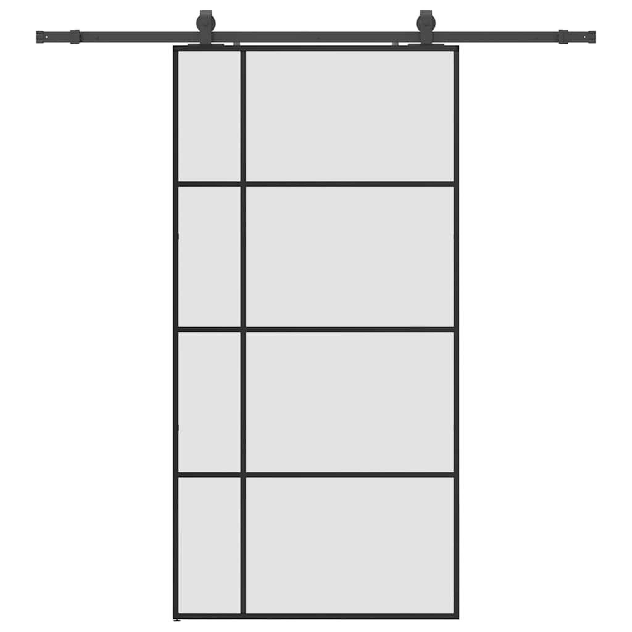 Voir la diapositive 2 : VIDAXL Porte coulissante kit de quincaillerie noir 102,5x205 cm