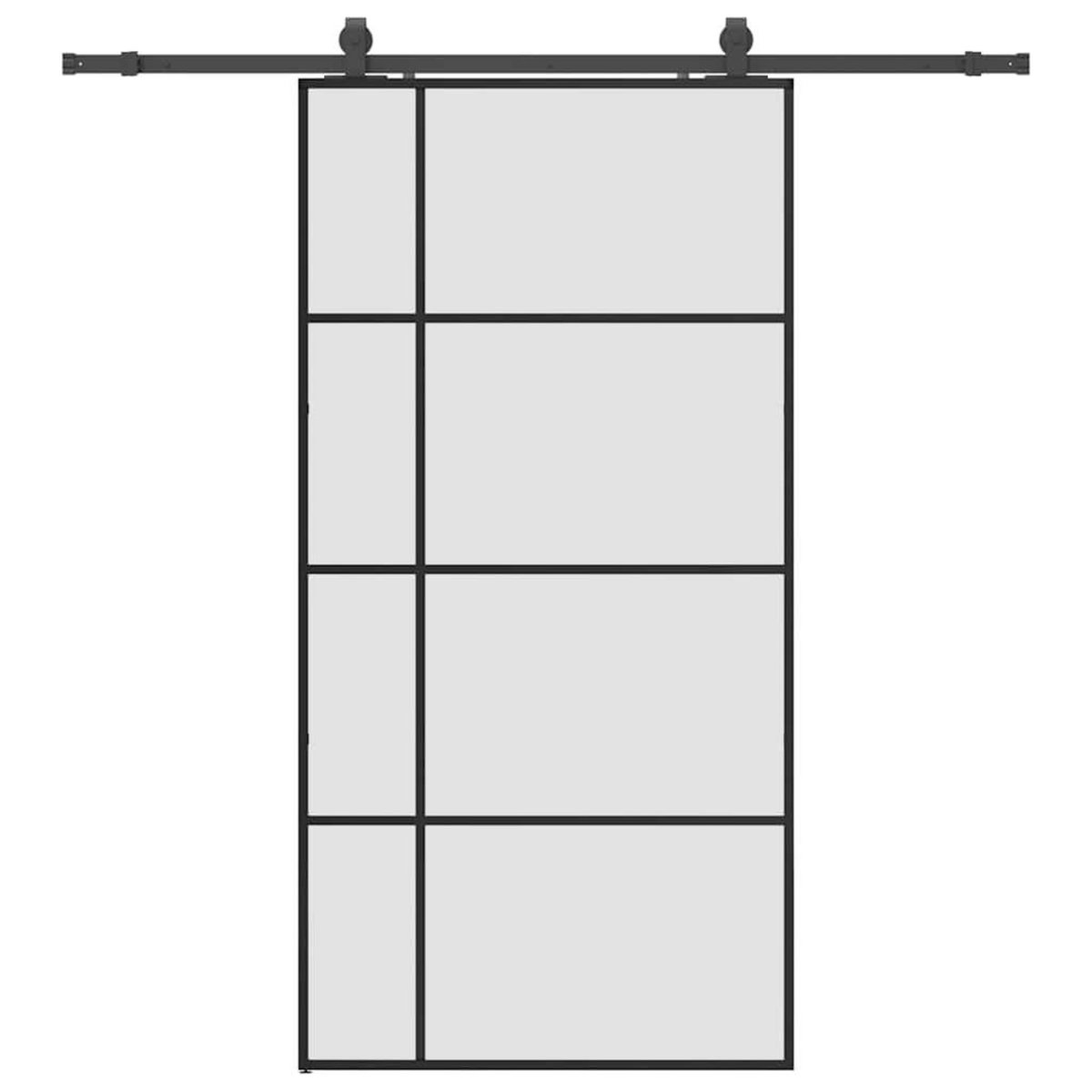 VIDAXL Porte coulissante kit de quincaillerie noir 102,5x205 cm