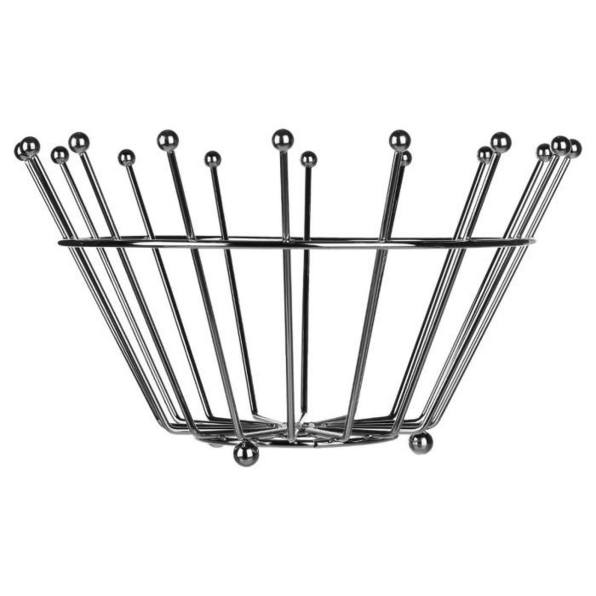 SECRET DE GOURMET Corbeille à Fruits Design  Métal  34cm Argent