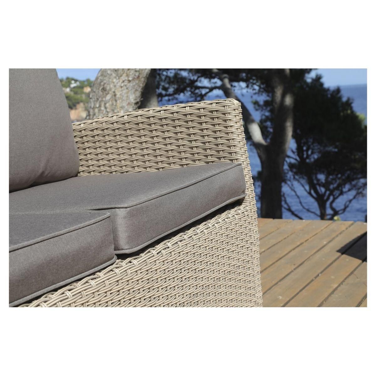 Salon bas de jardin 4 personnes en résine tréssée ACACIA