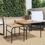 VIDAXL Tables basses gigognes de jardin 2 pcs marron et noir acier