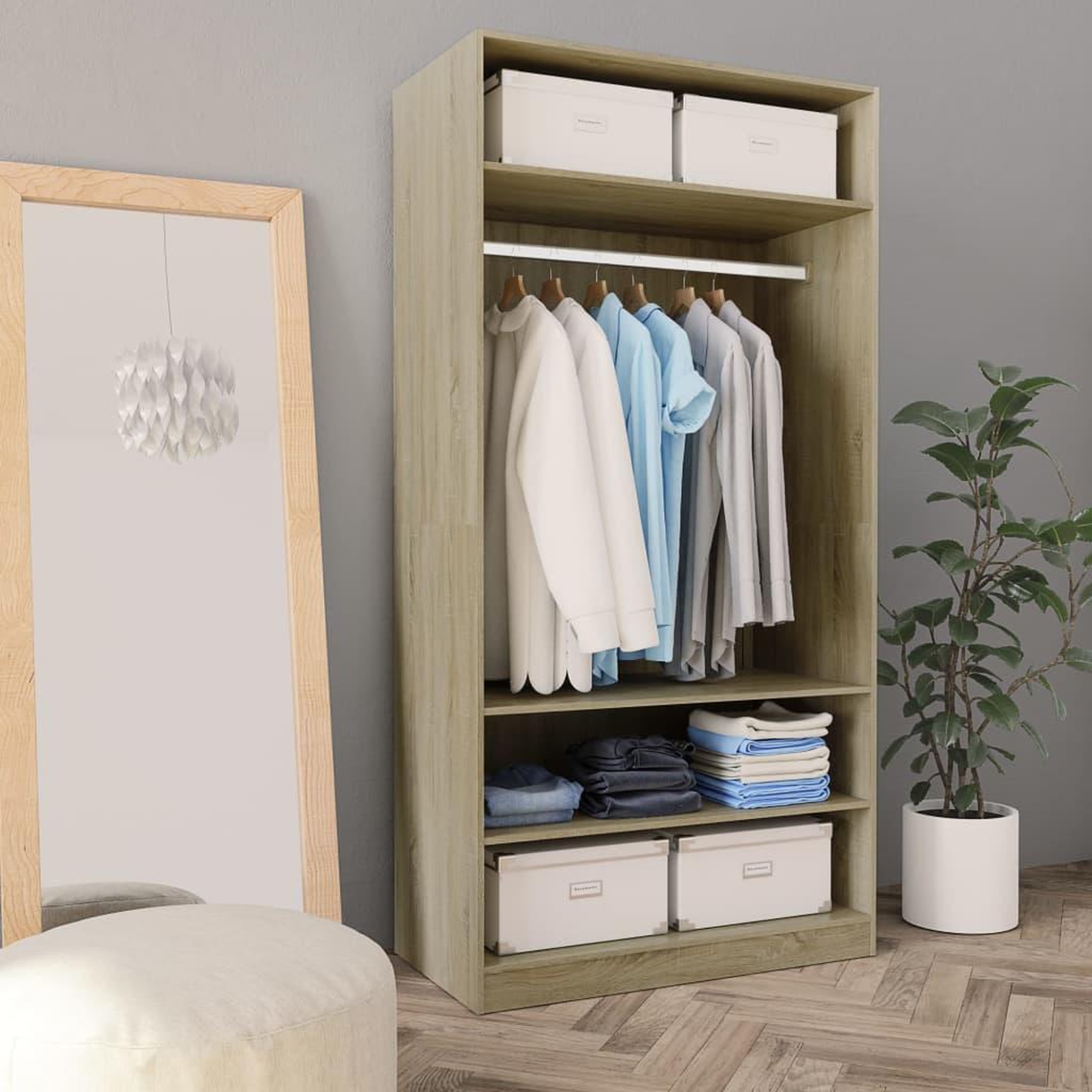 Voir la diapositive 1 : VIDAXL Garde-robe Chene sonoma 100x50x200 cm Bois d'ingenierie
