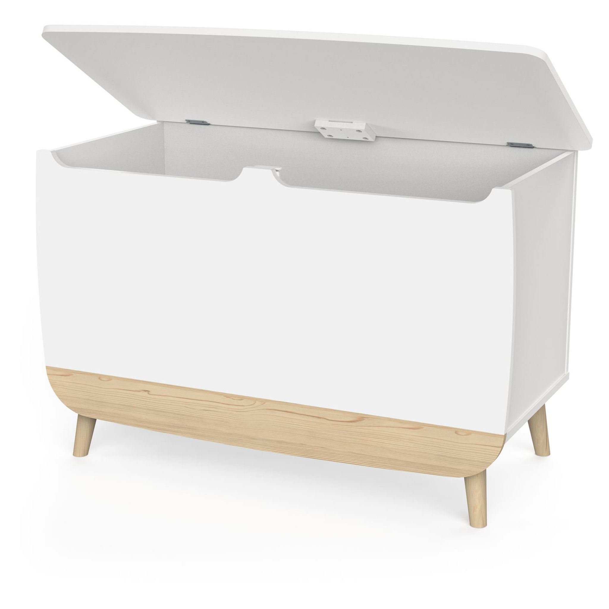 Voir la diapositive 4 : Coffre à jouets avec couvercle blanc LINIA 