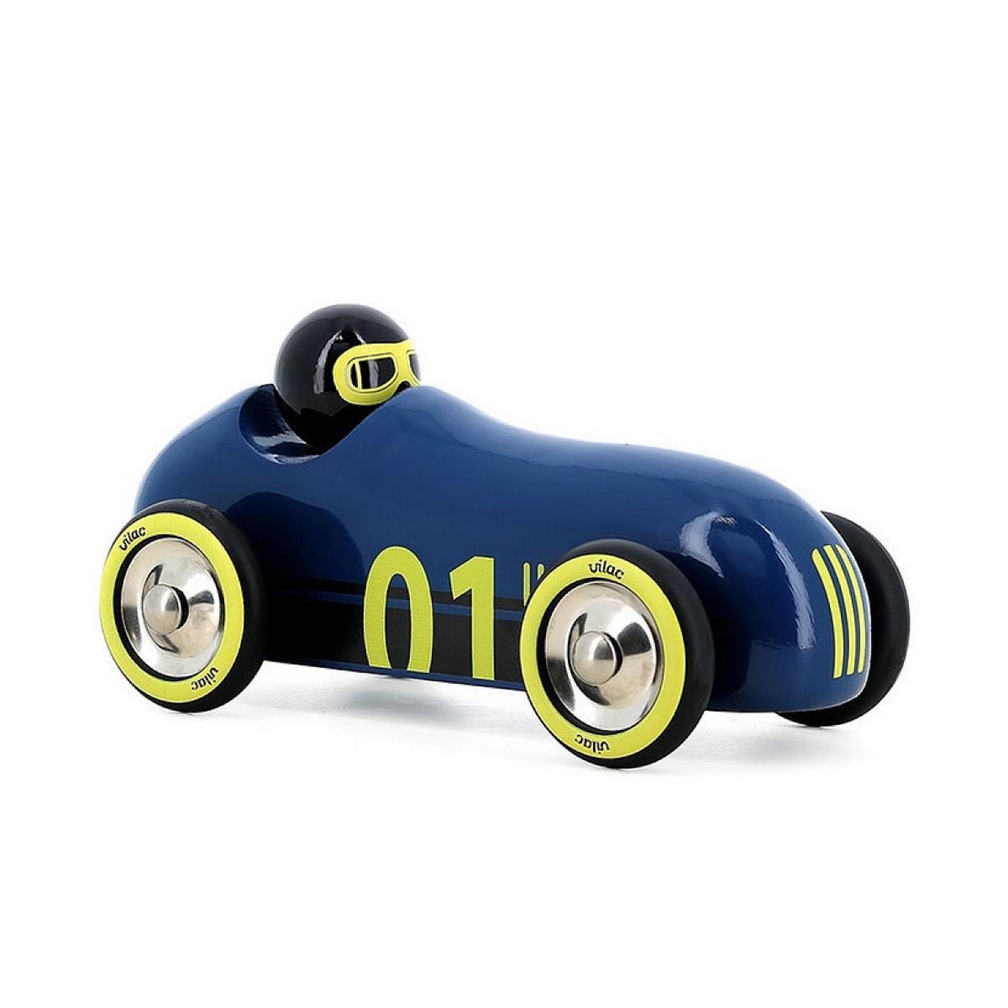 Vilac Voiture en bois Old sport Compet - Bleu noir