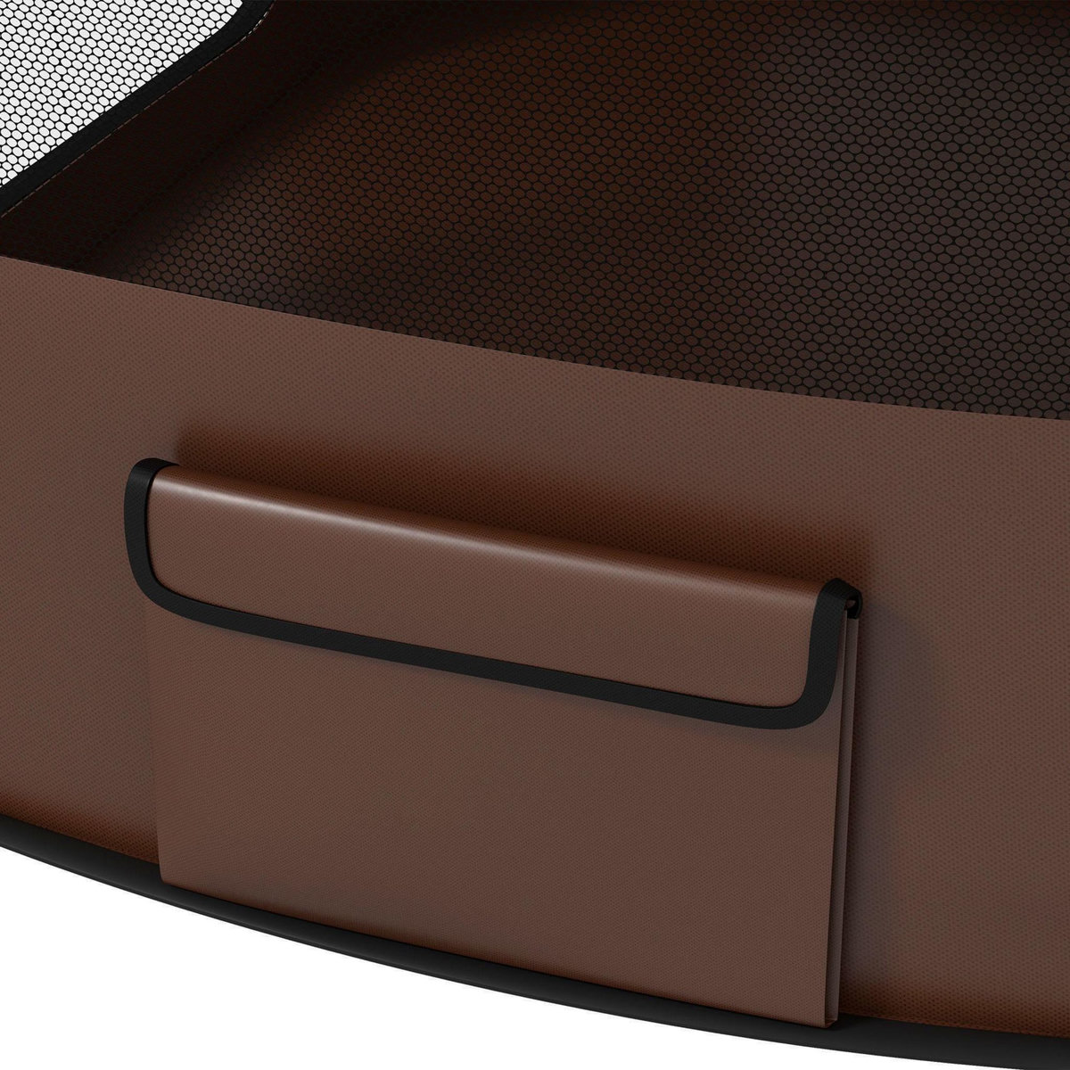 PAWHUT Parc pliable pour chien en tissu Oxford - fenêtres, portes en maille - sac de rangement - marron