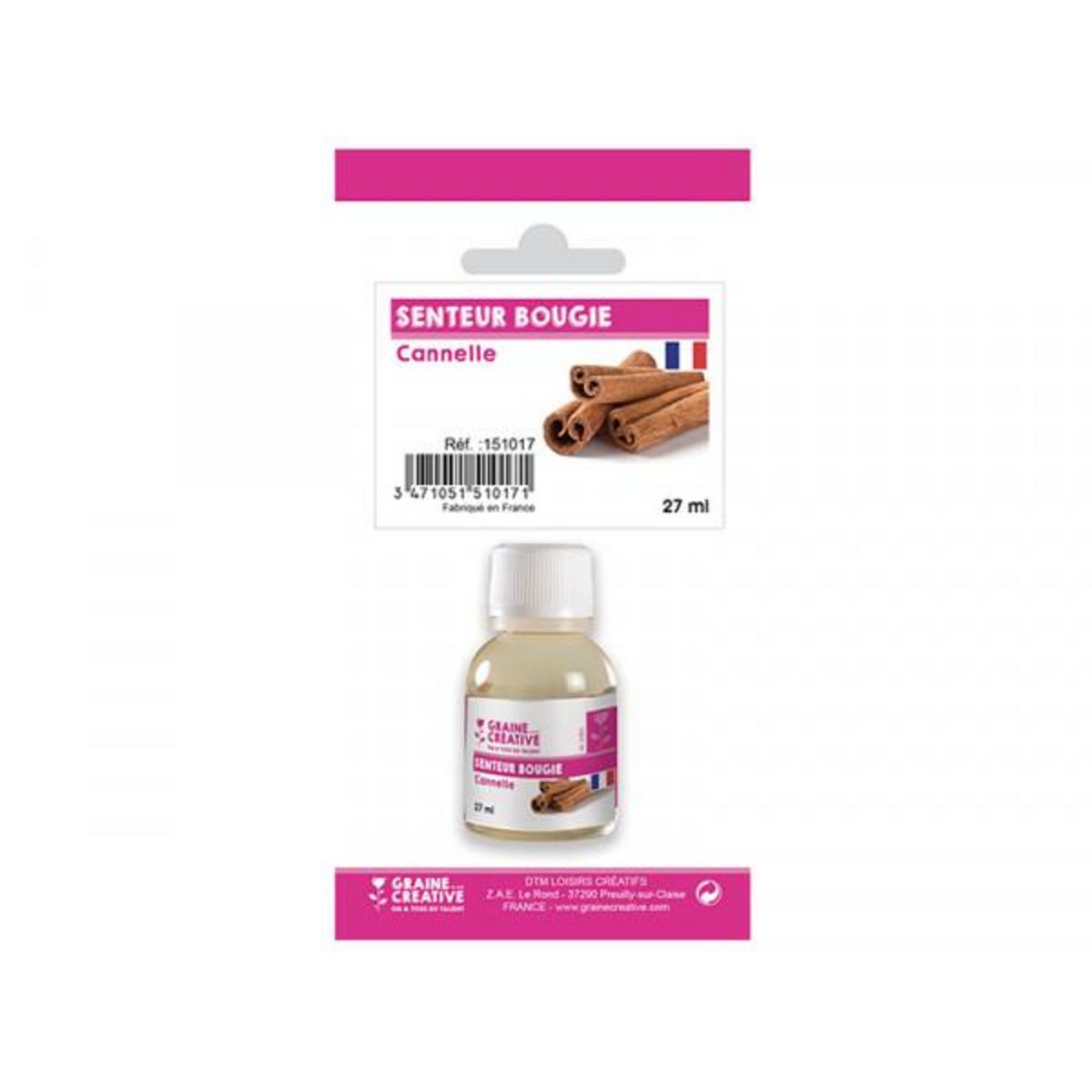 Graine créative Parfum pour bougies 27 ml - Senteur cannelle