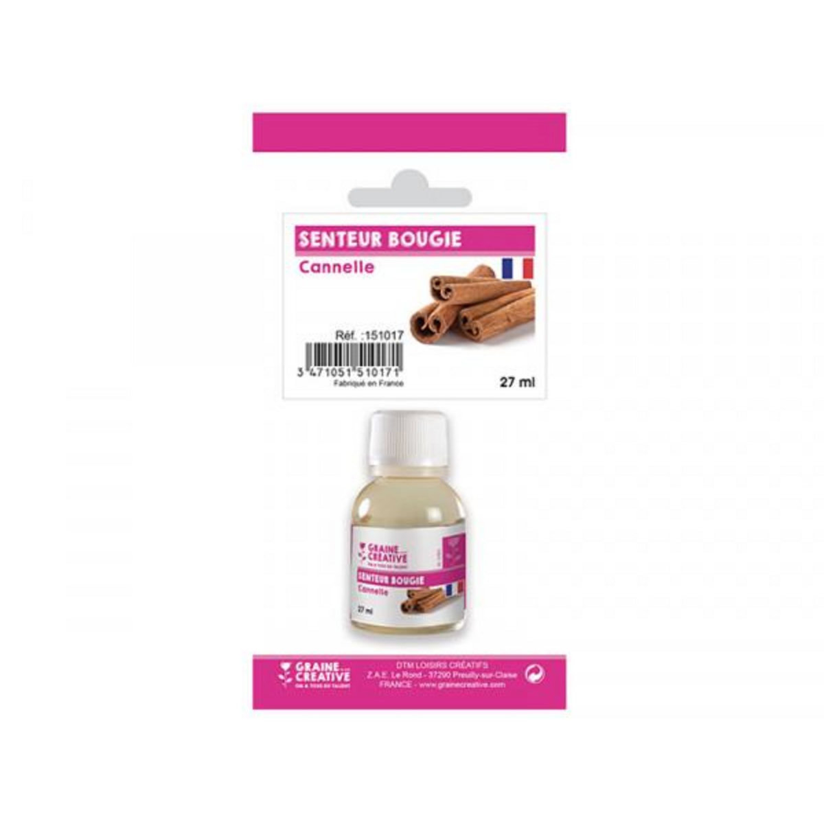 Graine créative Parfum pour bougies 27 ml - Senteur cannelle