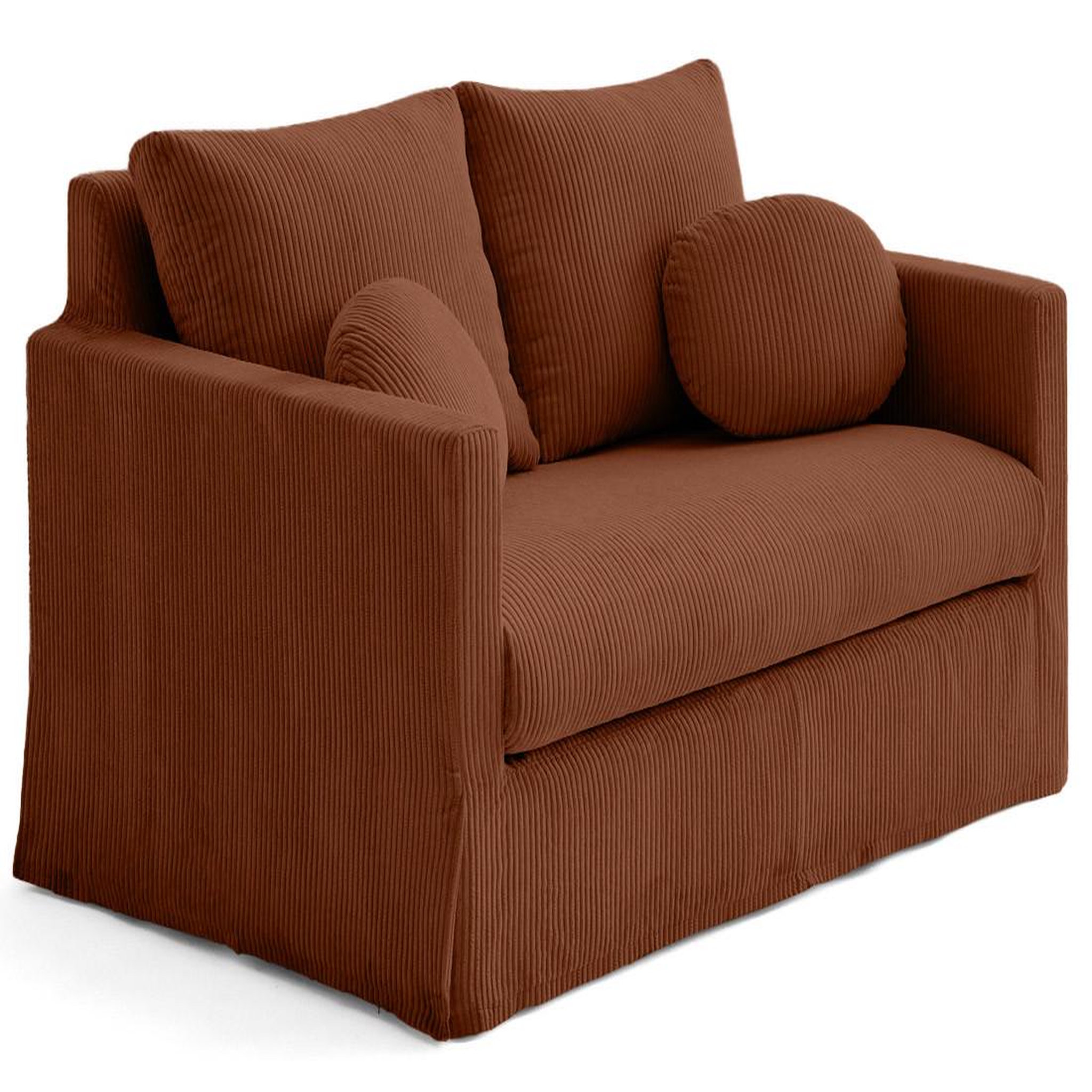Voir la diapositive 3 : LISA DESIGN Serena - canapé droit déhoussable 2 places en velours côtelé