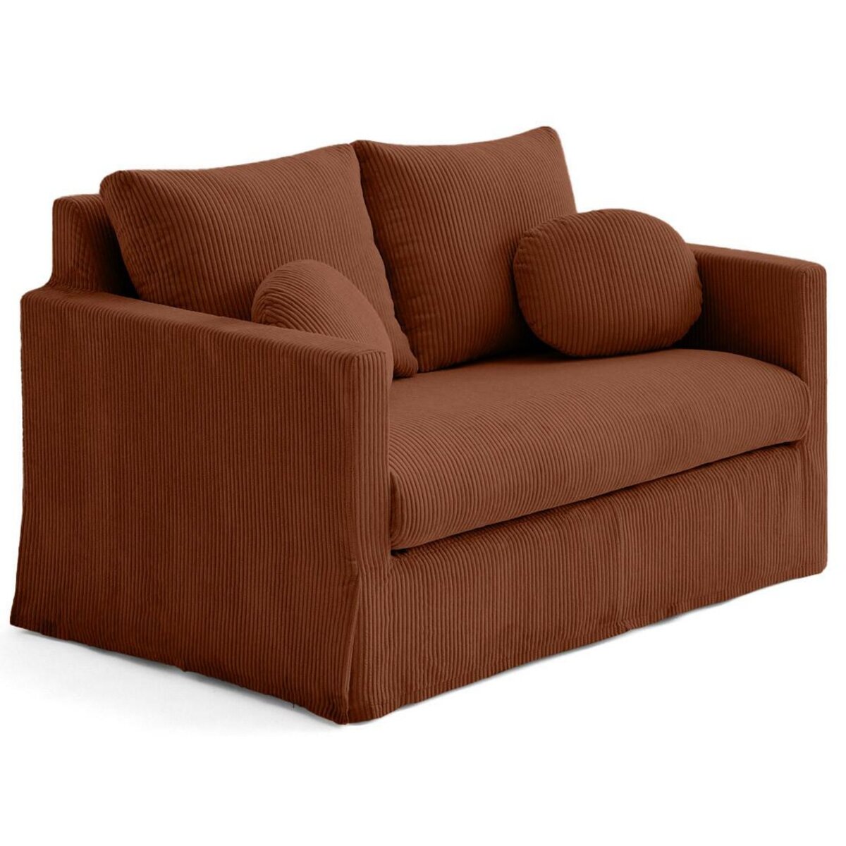 LISA DESIGN Serena - canapé droit déhoussable 2 places en velours côtelé