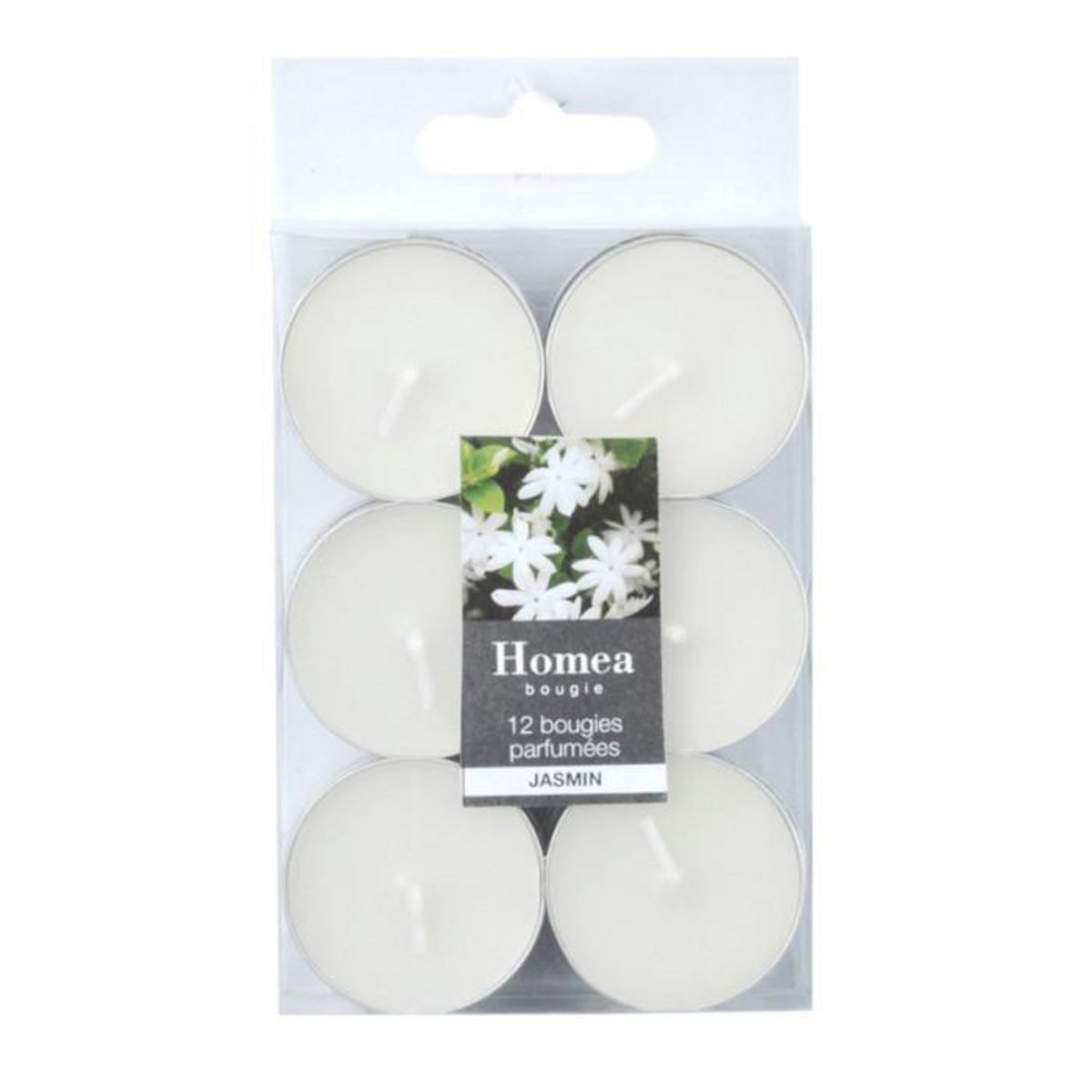 Paris Prix Lot de 12 Bougies Chauffe-Plat  Essentiel  3,5cm Jasmin