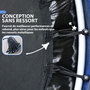 Voir la diapositive 4 : HOMCOM Trampoline enfant Ø140 cm max. 45 Kg - filet sécurité, porte zippée, 6 poteaux rembourrés - multicolore