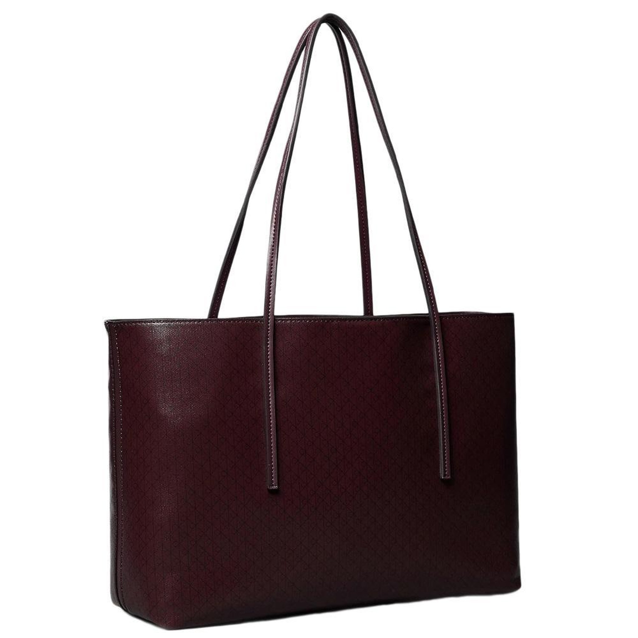 Voir la diapositive 2 : CALVIN KLEIN JEANS Sac Cabas Bordeaux Femme Calvin Klein Jeans Emblem Aop Tote