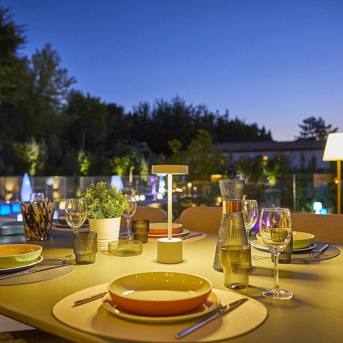 Lumisky Lampe de table sans fil ROBY Blanc Aluminium