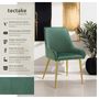 Voir la diapositive 2 : tectake Chaise rembourrée en velours rembourré vert Lot de 6