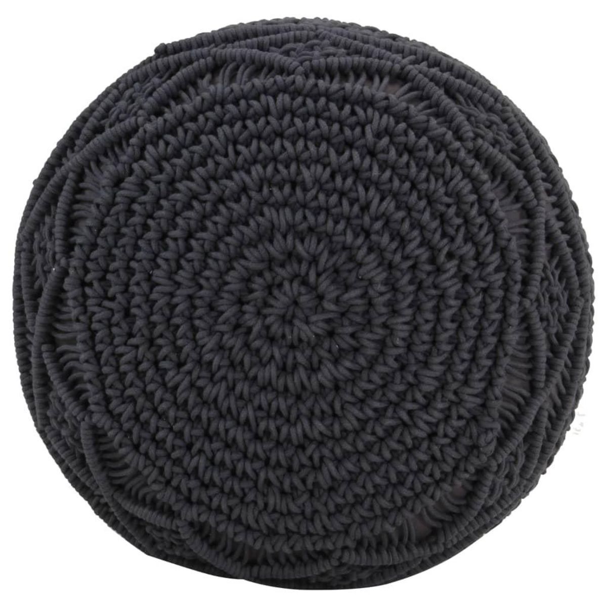 VIDAXL Pouf fait a la main en macrame Anthracite 45x30 cm Coton