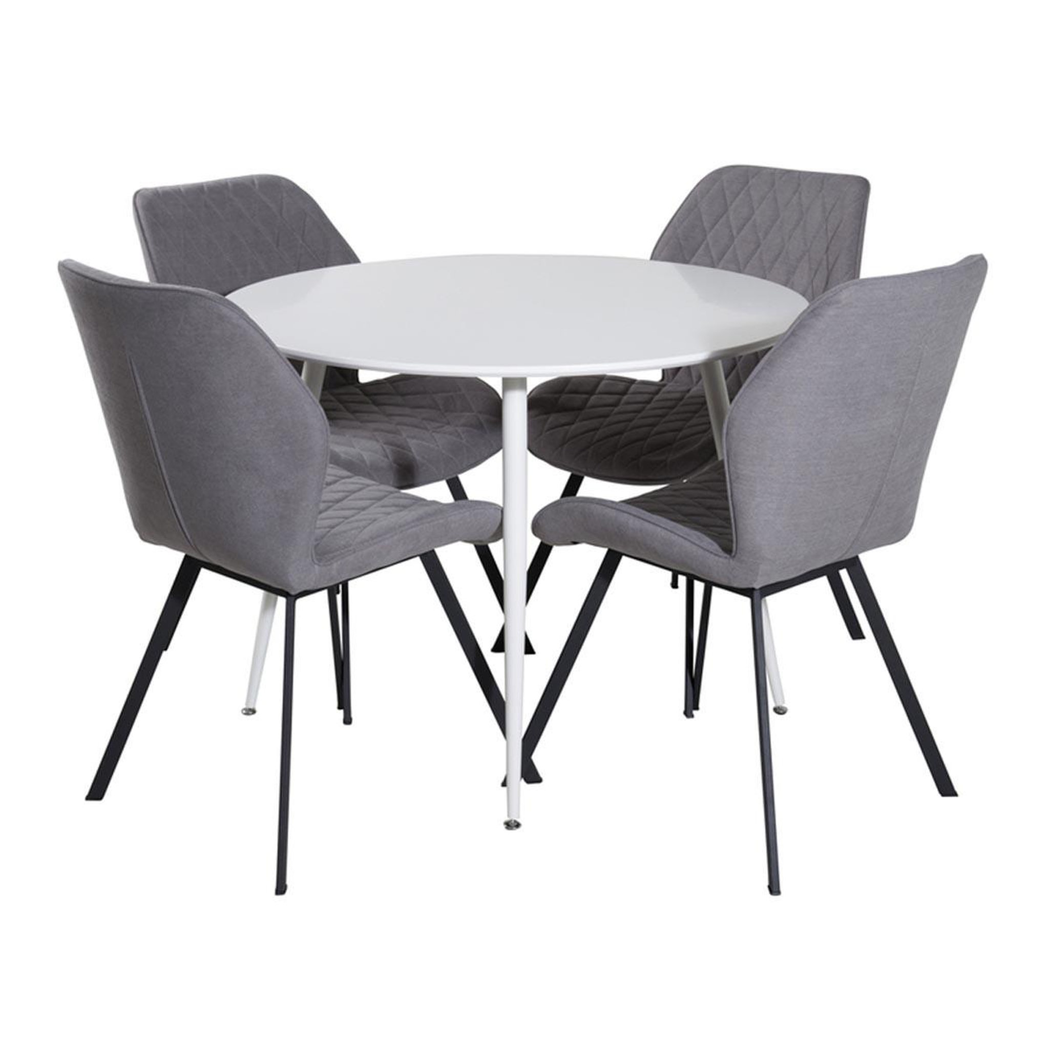 Paris Prix Ensemble table à manger & 4 chaises  plaza & gemma  100cm blanc & gris