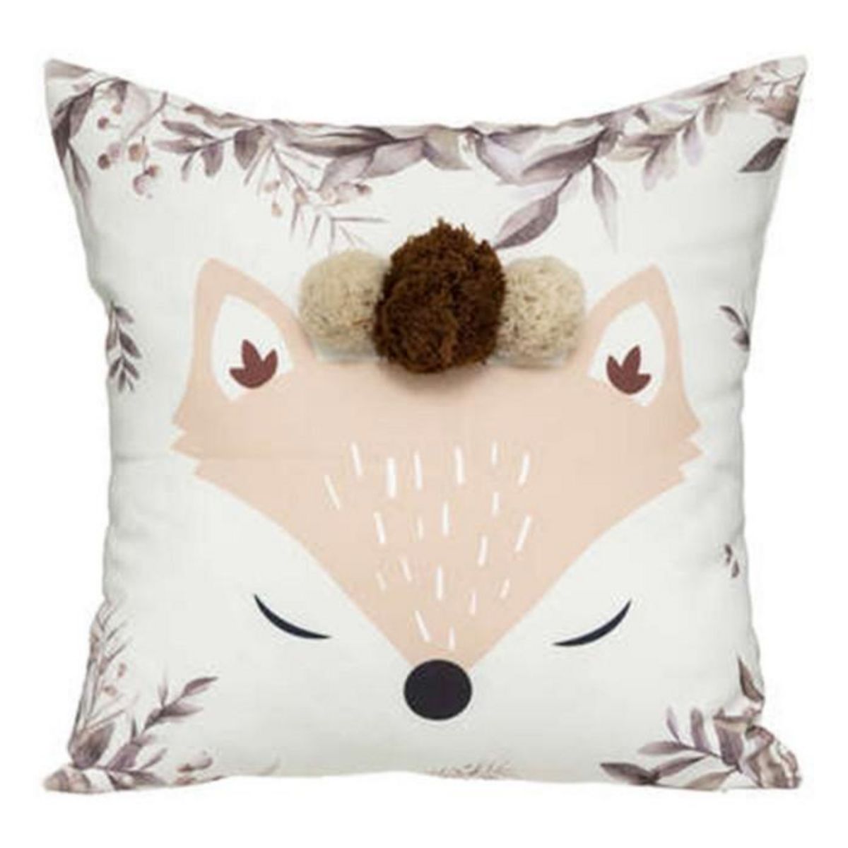 Atmosphera Kids Coussin Enfant  Renard Pompons  39x39cm Multicolore