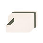 Voir la diapositive 1 : BJORN Set de table rectangulaire réversible - 6 pièces - Cuir recyclé blanc crème et vert de gris