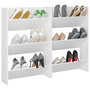 Voir la diapositive 3 : VIDAXL Armoires a chaussures murales 2 pcs Blanc 60x18x90 cm Agglomere