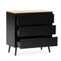 Voir la diapositive 3 : VS VENTA-STOCK Commode Desi 3 tiroirs couleur Noir