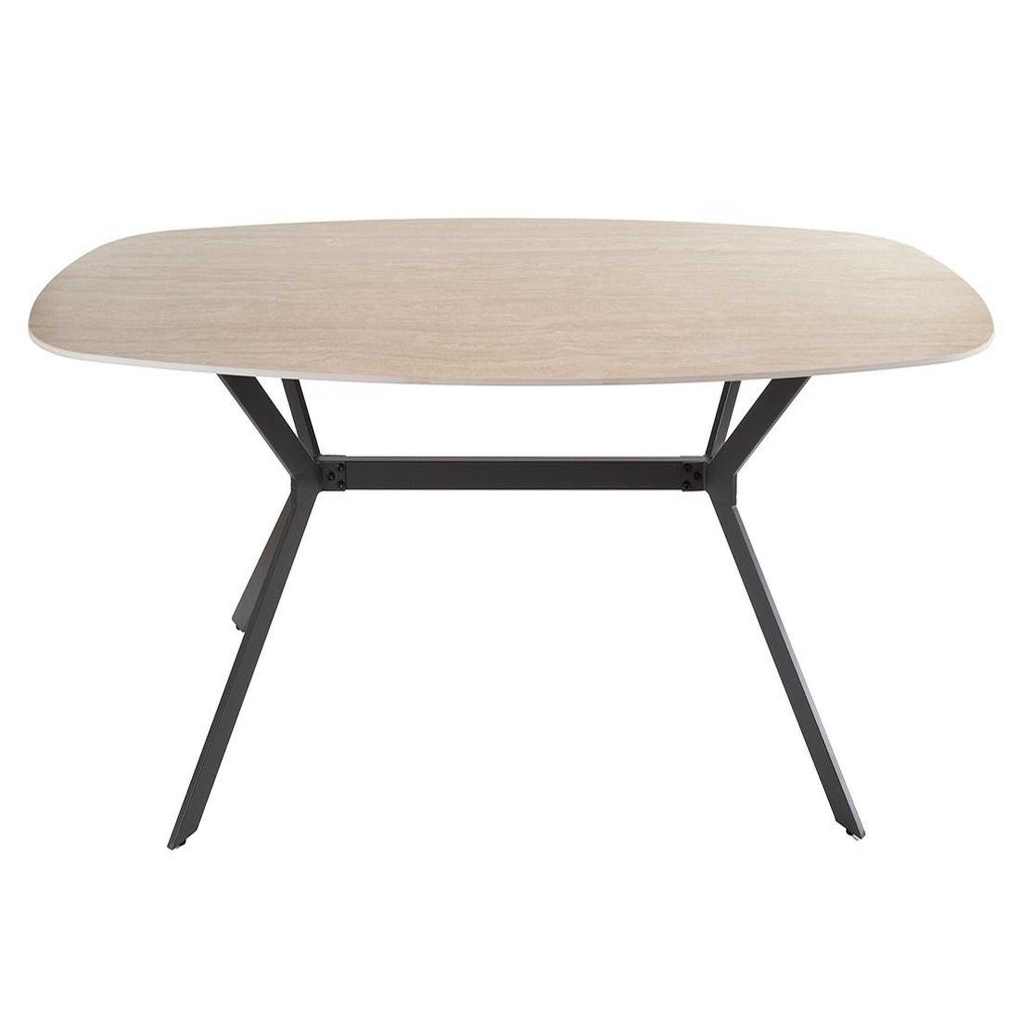 Voir la diapositive 2 : LISA DESIGN Ruben - table à manger - plateau en céramique effet travertin - pieds en acier - 4 à 6 personnes