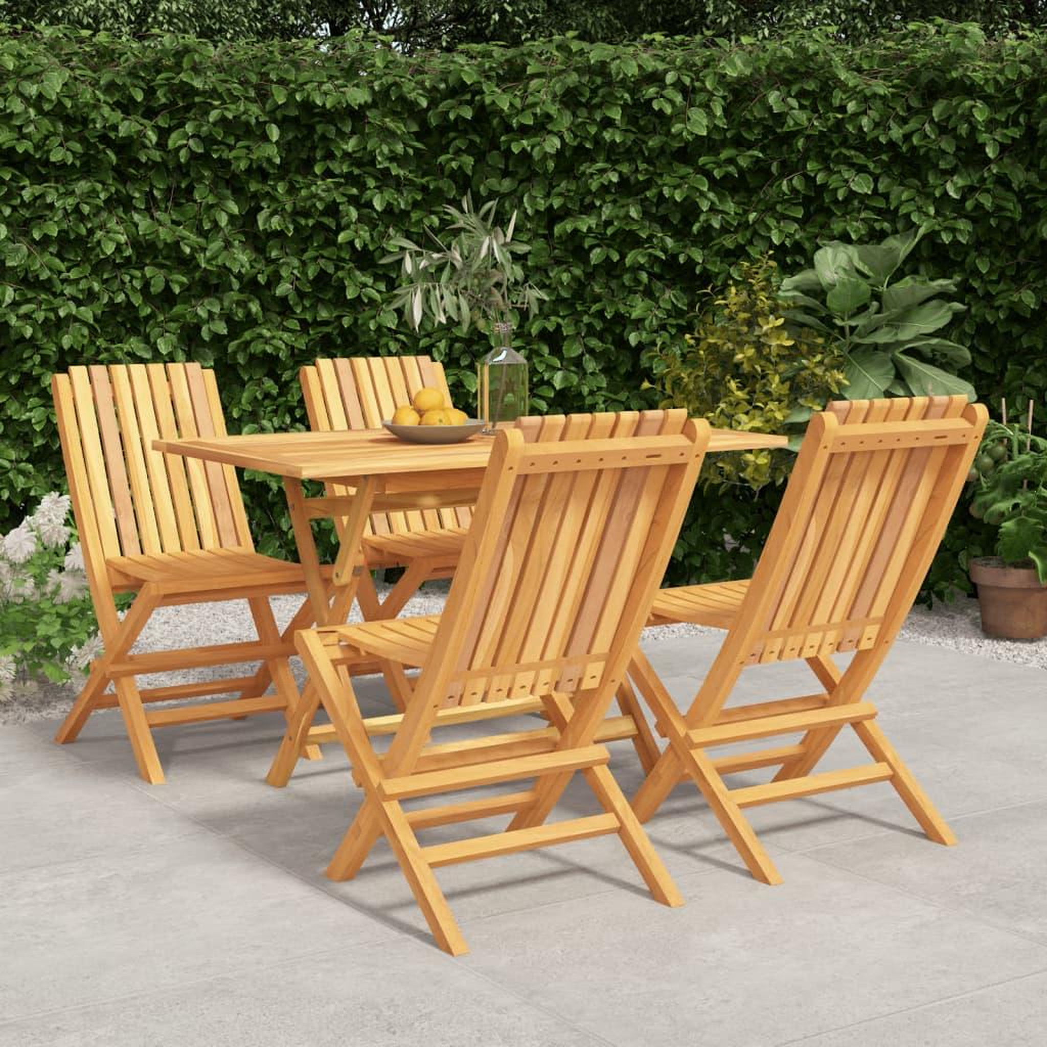 VIDAXL Ensemble a manger de jardin 5 pcs Bois de teck massif