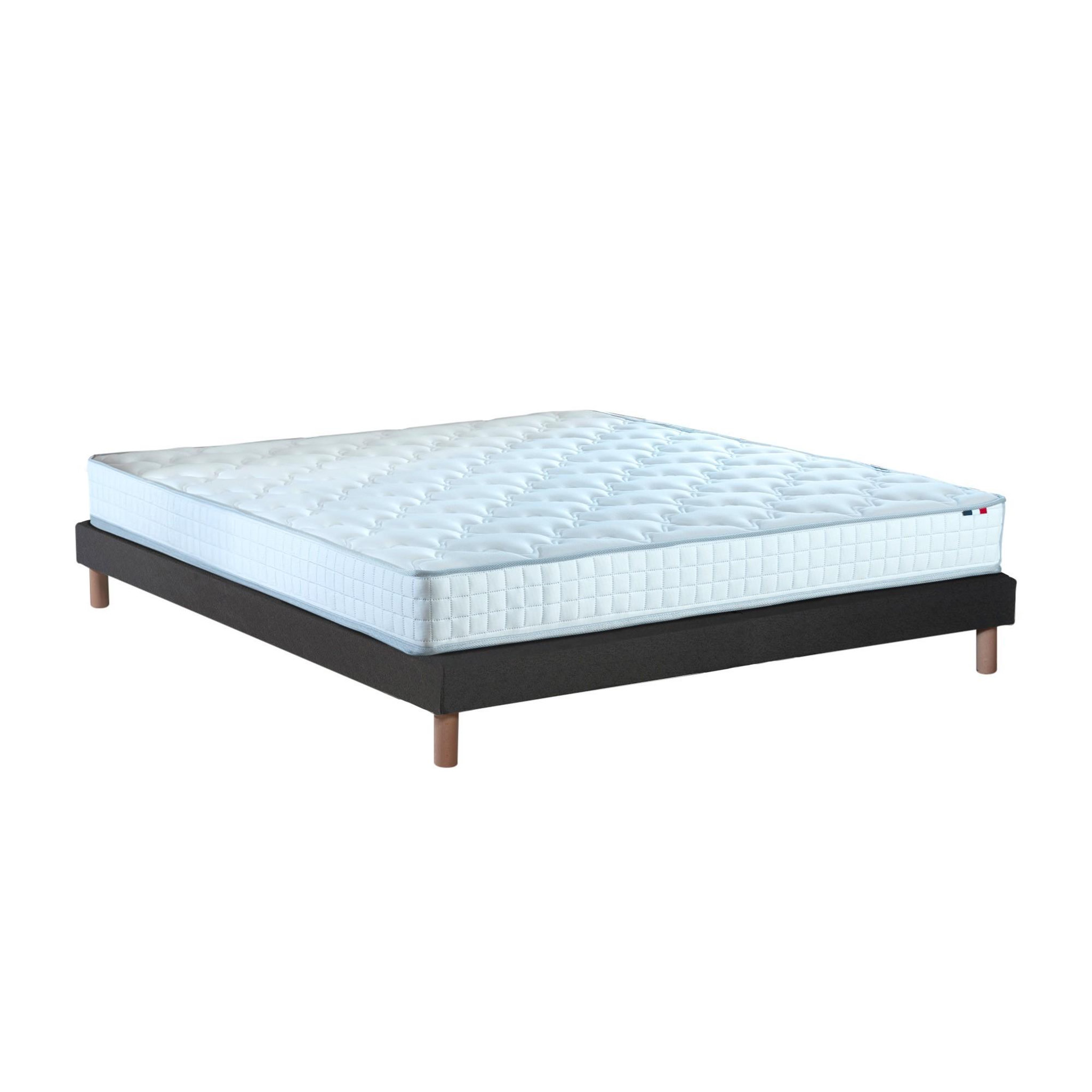 Voir la diapositive 1 : IDLITERIE Ensemble matelas ressorts ensachés, SPECTRE + Sommier tapissier
