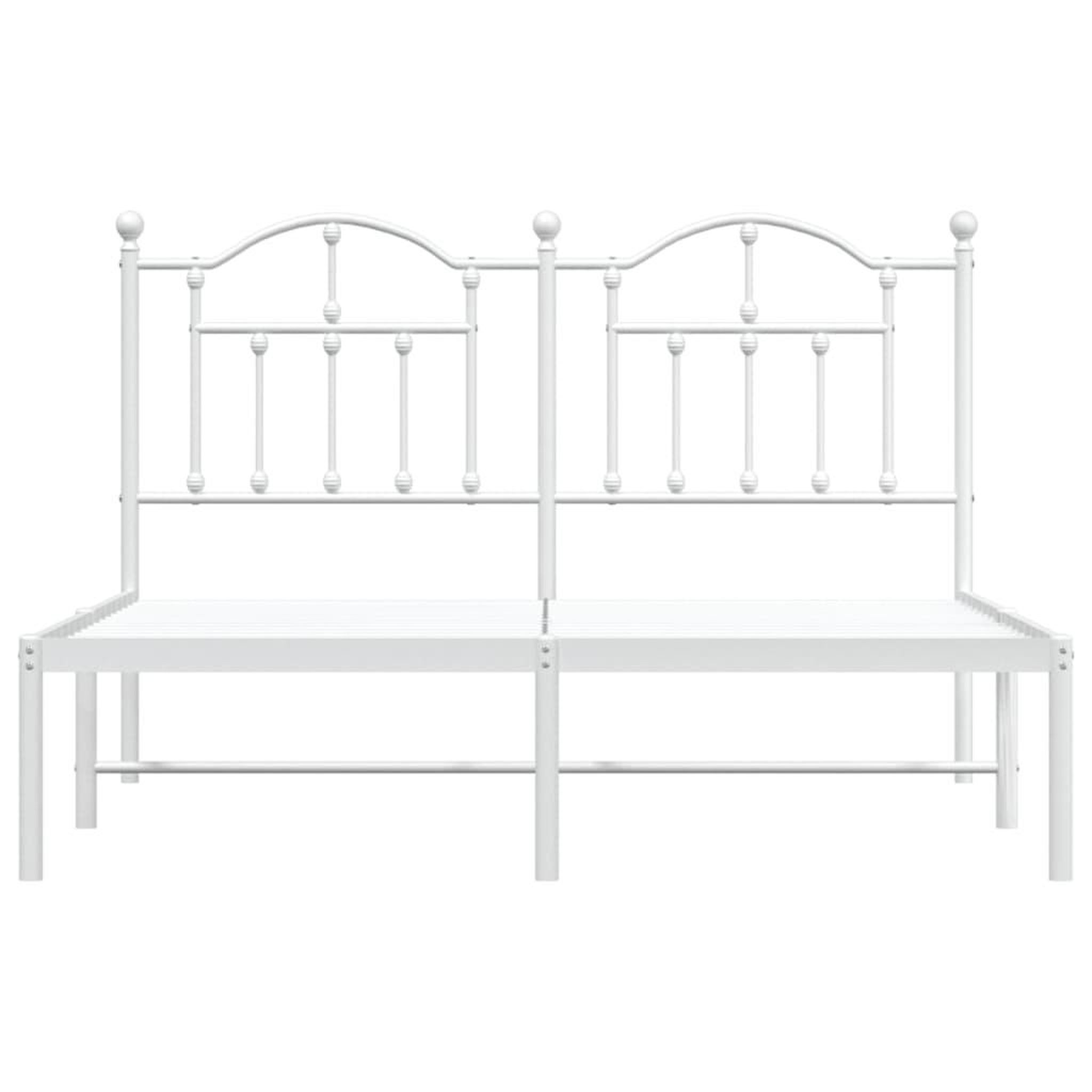 Voir la diapositive 5 : VIDAXL Cadre de lit metal sans matelas et tete de lit blanc 140x200 cm