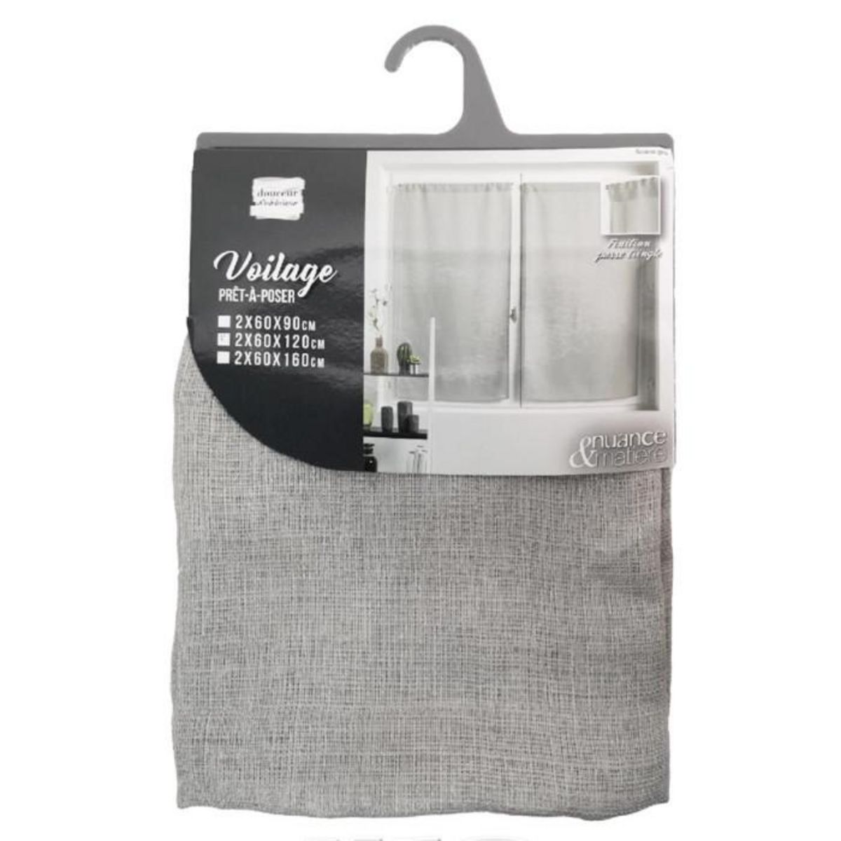 Paris Prix Paire de Voilages  Soane  60x120cm Gris