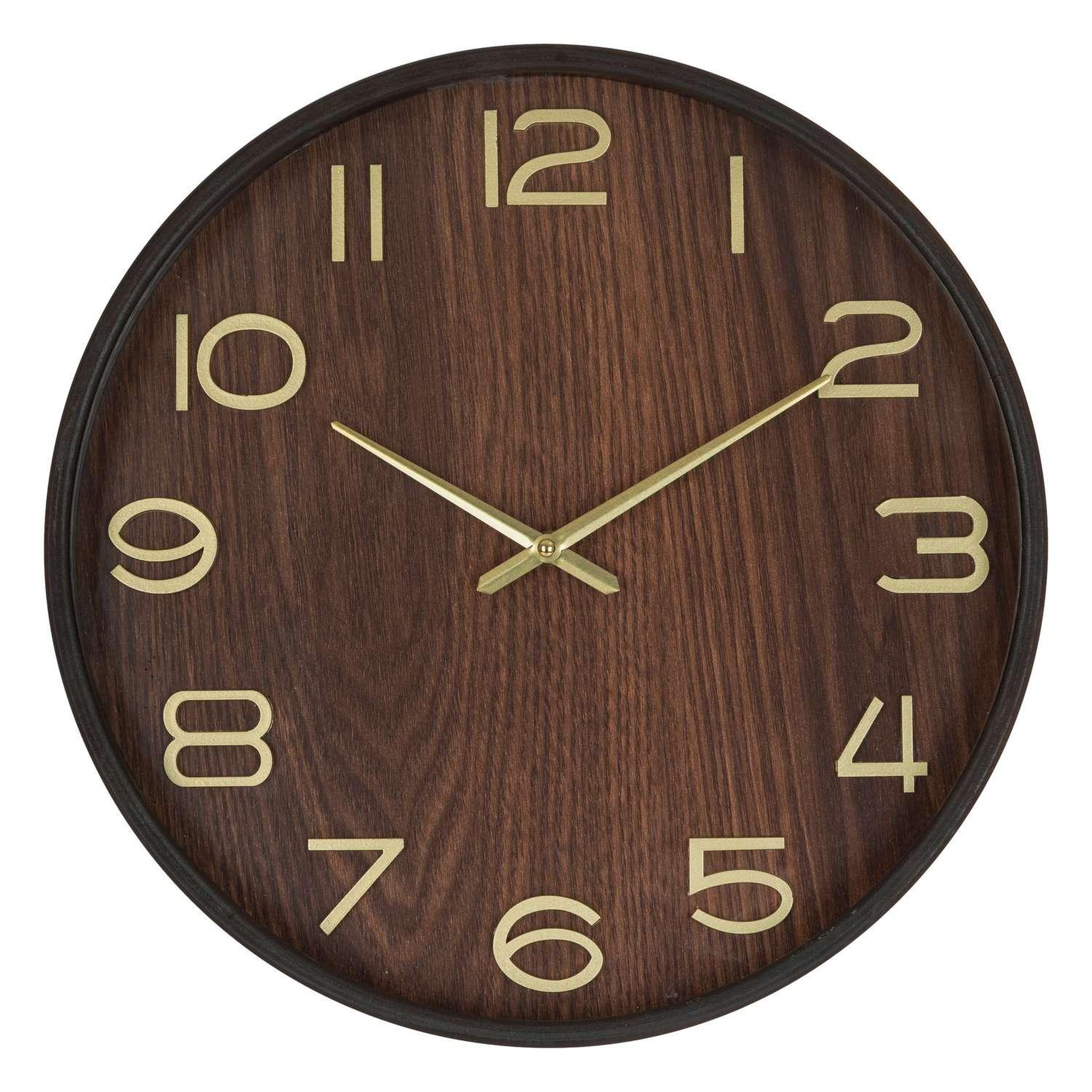 ATMOSPHERA Horloge en bois - diam 38 cm - marron foncé