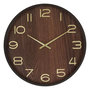Voir la diapositive 1 : ATMOSPHERA Horloge en bois - Diam 38 cm - Marron foncé