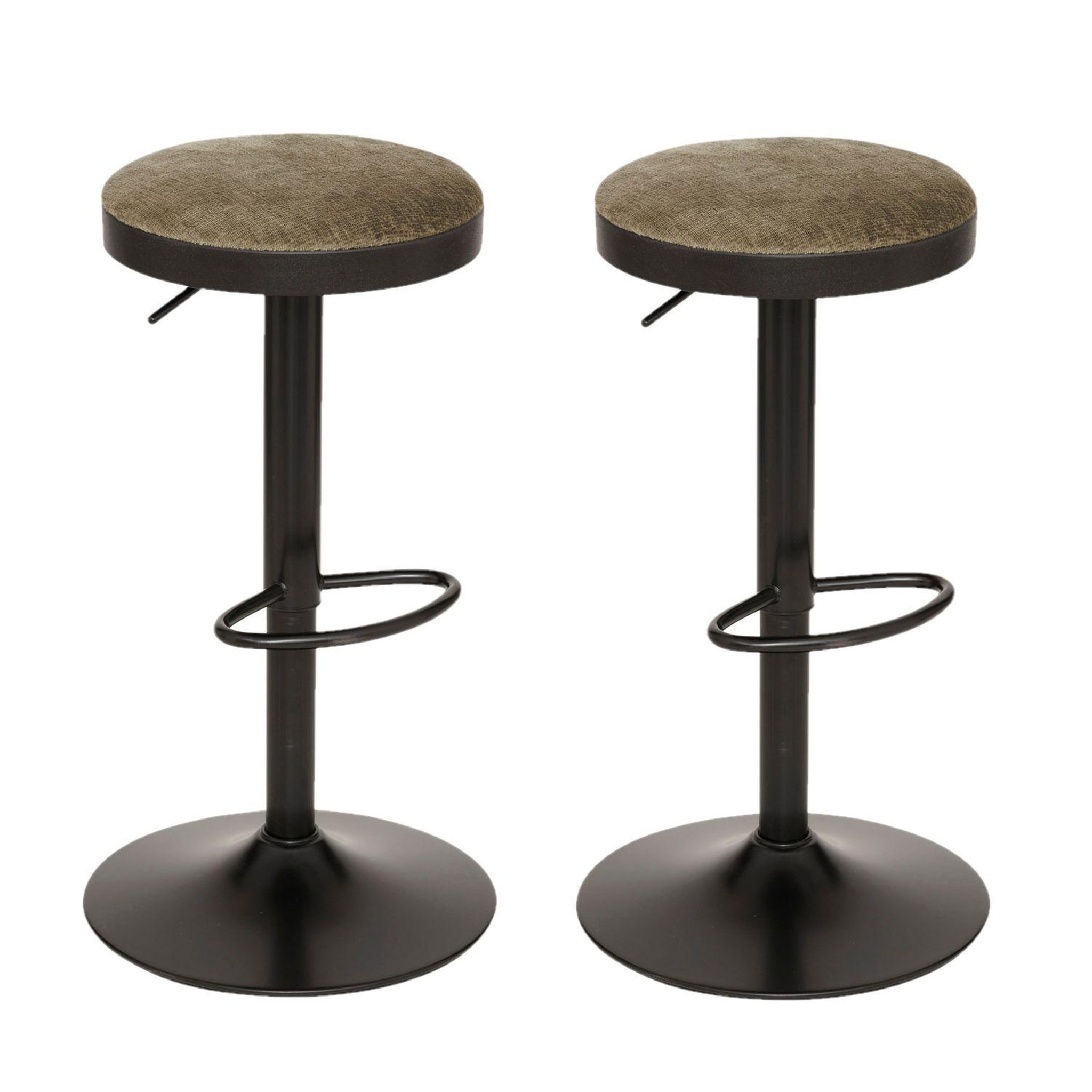 TOILINUX Lot de 2 tabourets de bar en velours ilsa. Coloris disponibles : Vert, Orange