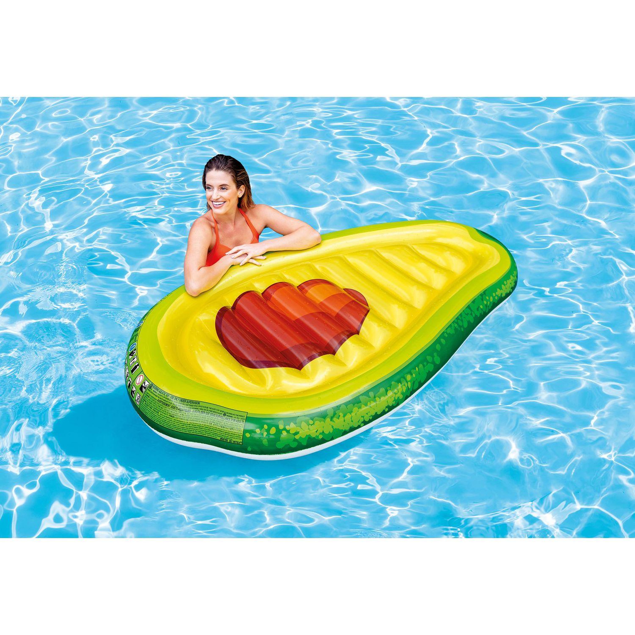 INTEX Matelas gonflable Yummy Avocat - L. 168 x H. 20 cm - Vert
