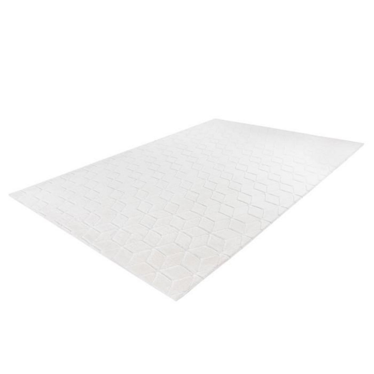 Paris Prix Tapis Shaggy Effet 3D  Vivica  Blanc
