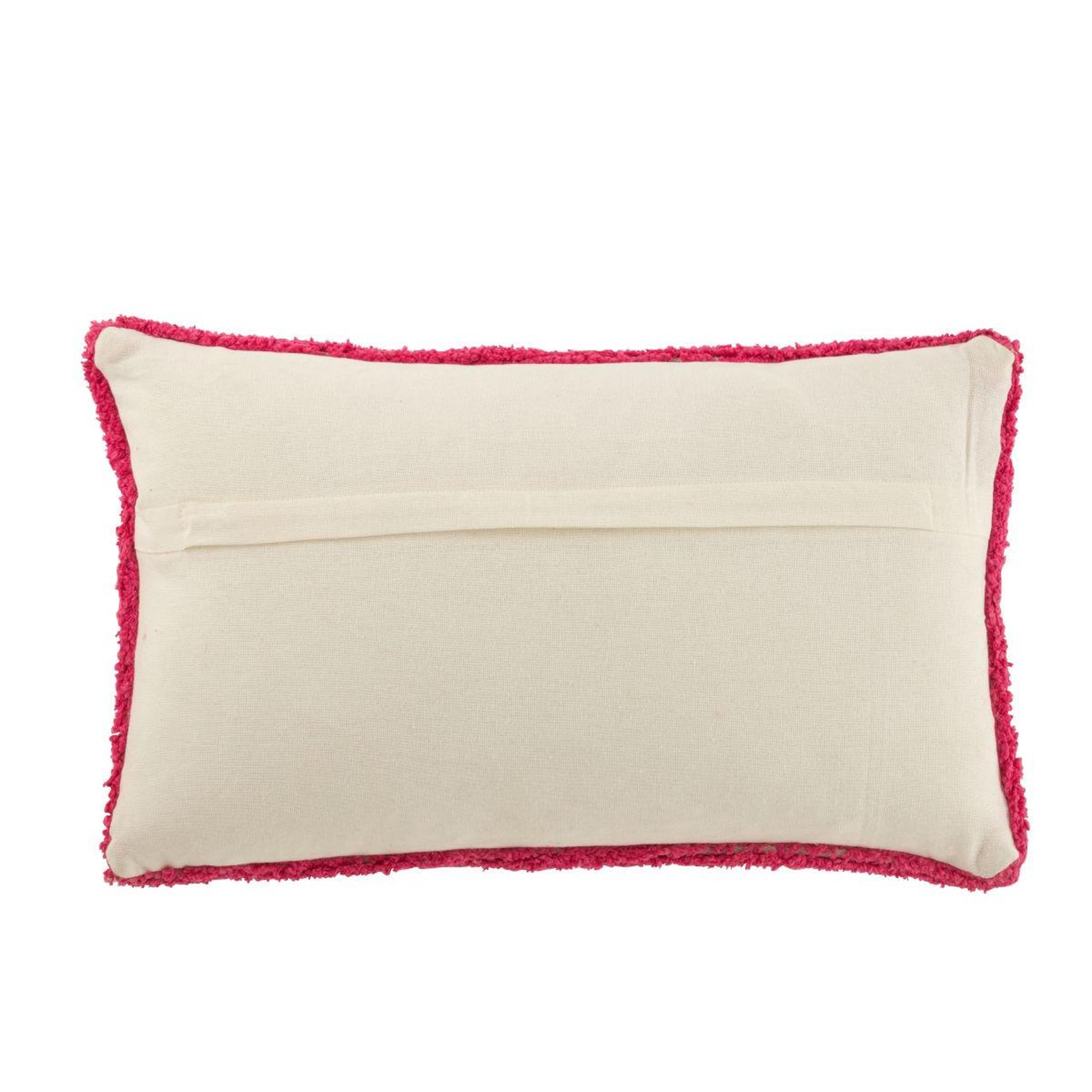 Voir la diapositive 2 : J-LINE Coussin déco tufté ciao  polly  30x50cm rose