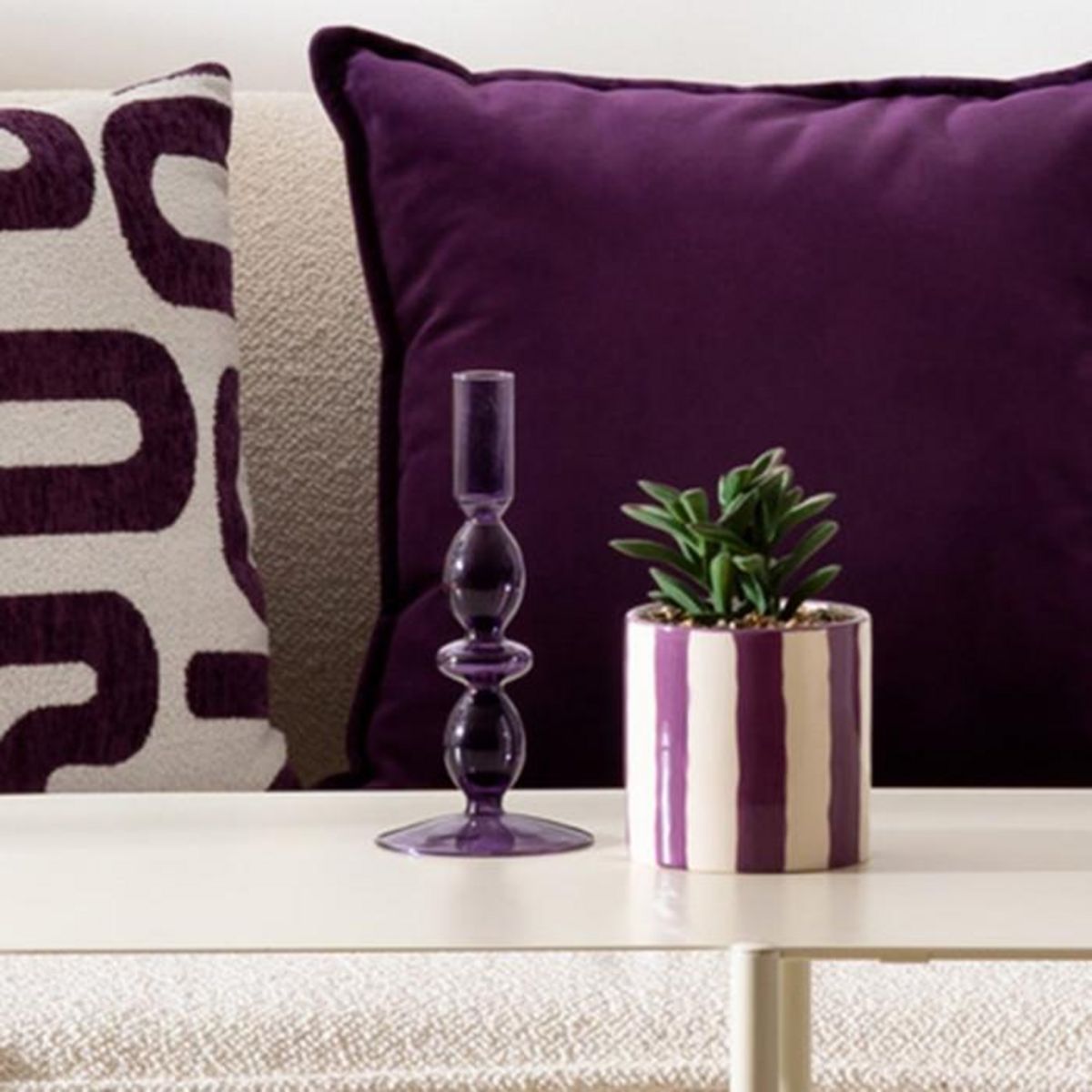 ATMOSPHERA Chandelier en Verre Design  Bulles  19cm Violet