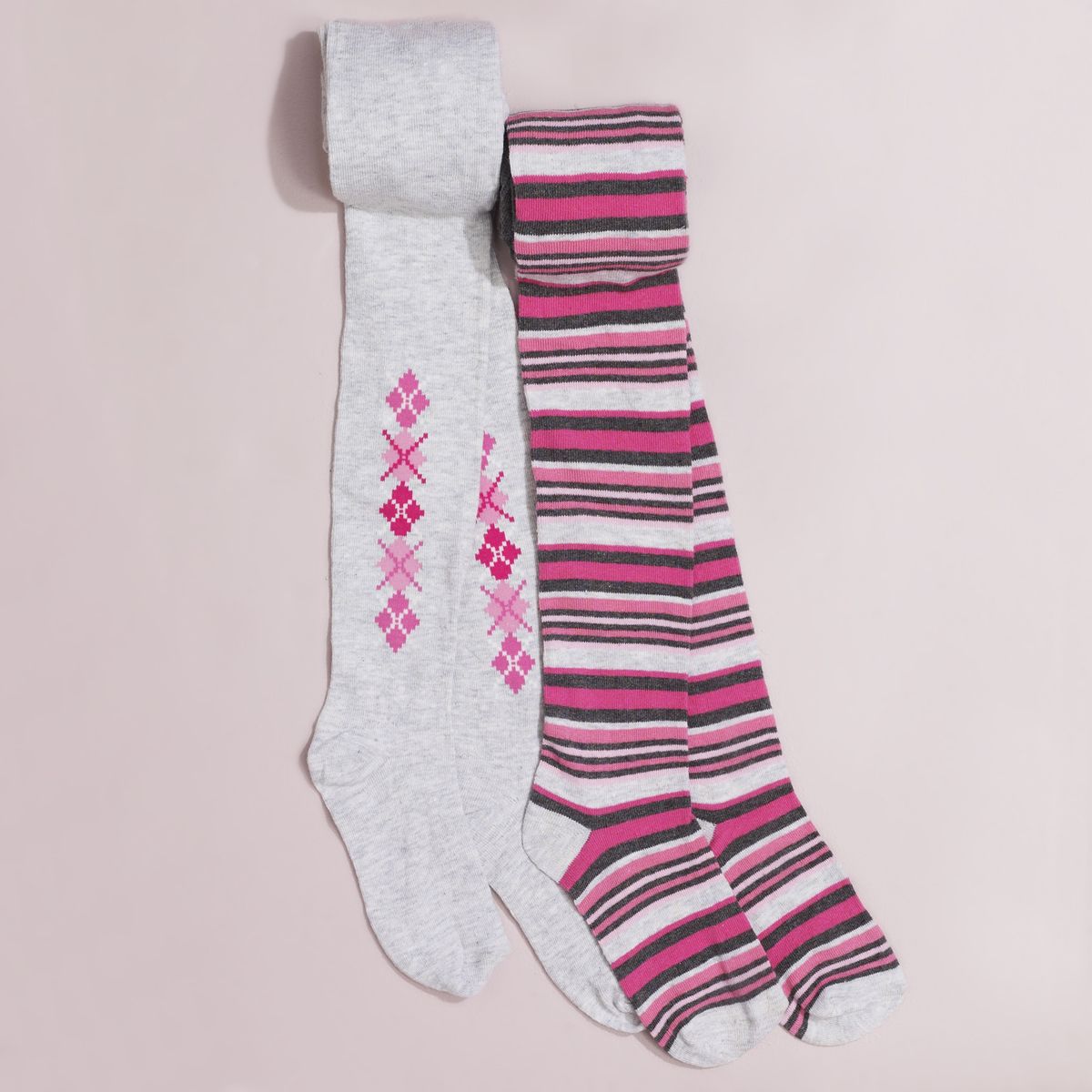 IN EXTENSO Lot x2 Collants Chaud RAYURE BAGUETTE INTERSIA