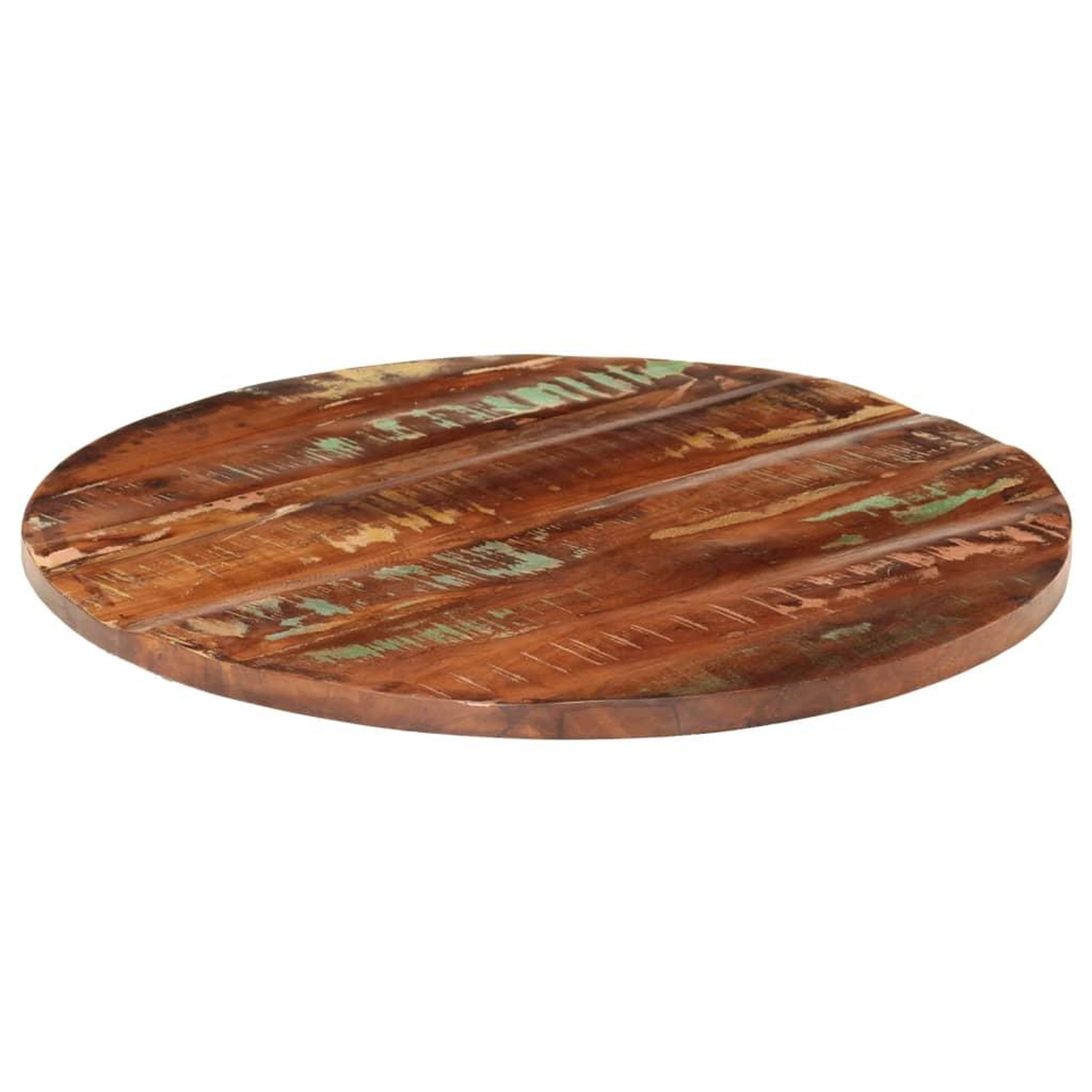 Voir la diapositive 2 : VIDAXL Dessus de table Ø 90x2,5 cm rond bois massif de recuperation