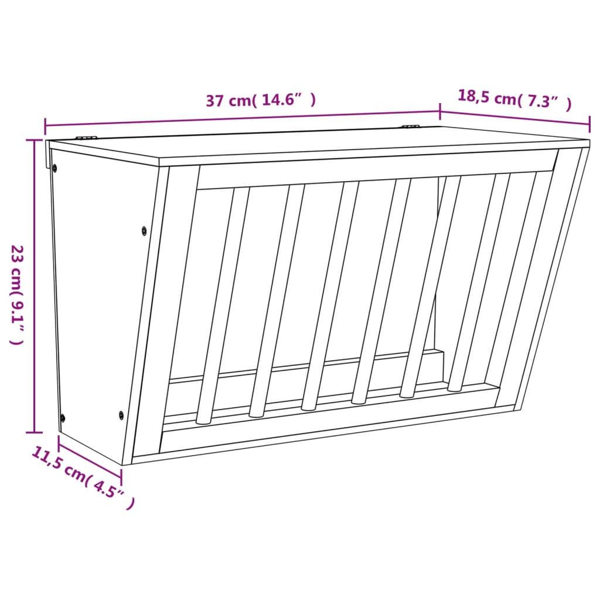 Voir la diapositive 6 : VIDAXL Mangeoire a foin pour lapins 37x18,5x23 cm bois massif sapin