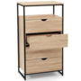 Voir la diapositive 4 : ID MARKET Chiffonnier 4 tiroirs DETROIT 60 cm commode design industriel avec étagère