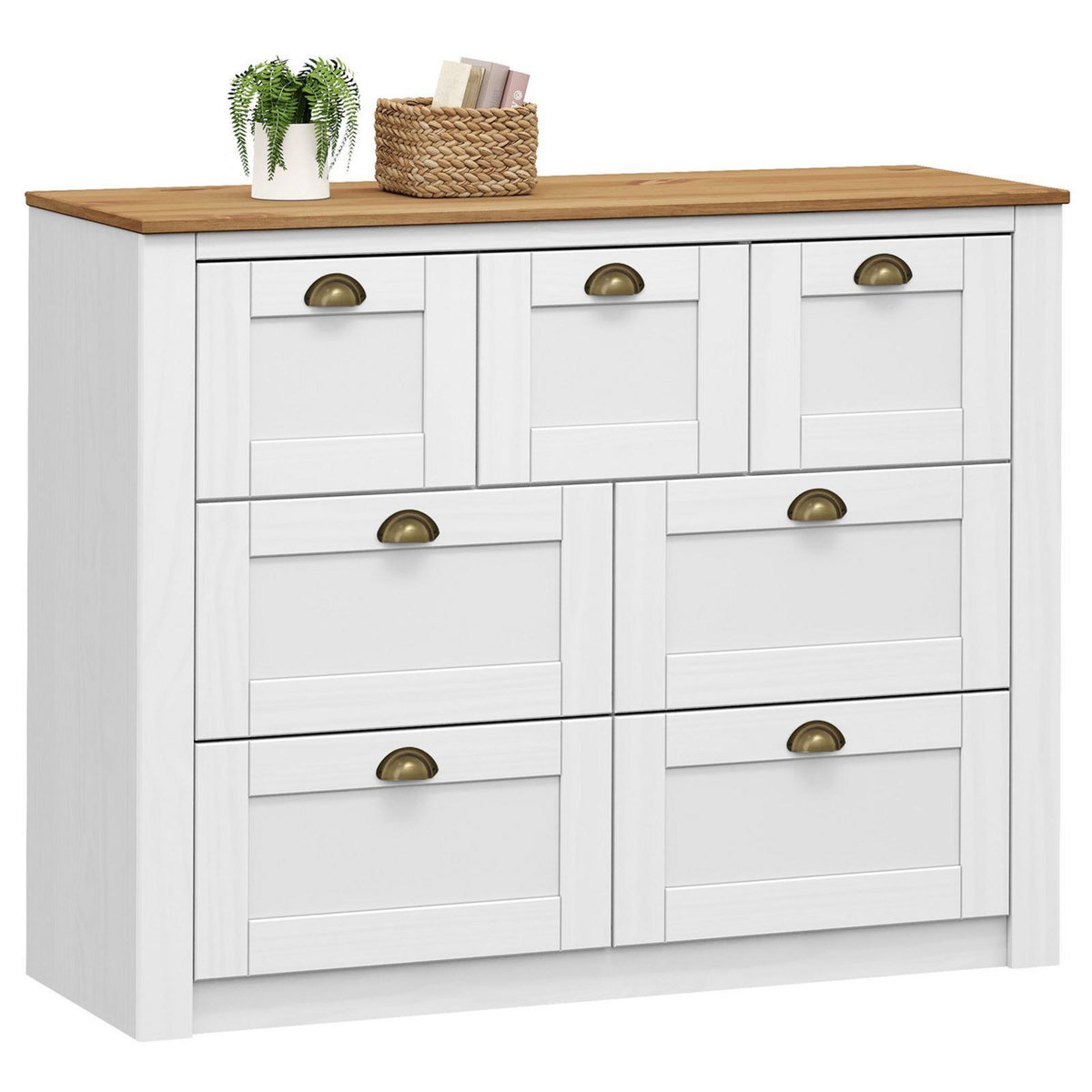 IDIMEX Commode BOLTON avec 7 tiroirs, en pin massif