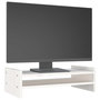 Voir la diapositive 4 : VIDAXL Support de moniteur Blanc 50x27x15 cm Bois de pin solide