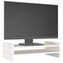 Voir la diapositive 4 : VIDAXL Support de moniteur Blanc 50x27x15 cm Bois de pin solide