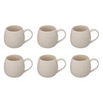 SECRET DE GOURMET Lot de 6 Mugs en Porcelaine  Nora  30cl Blanc