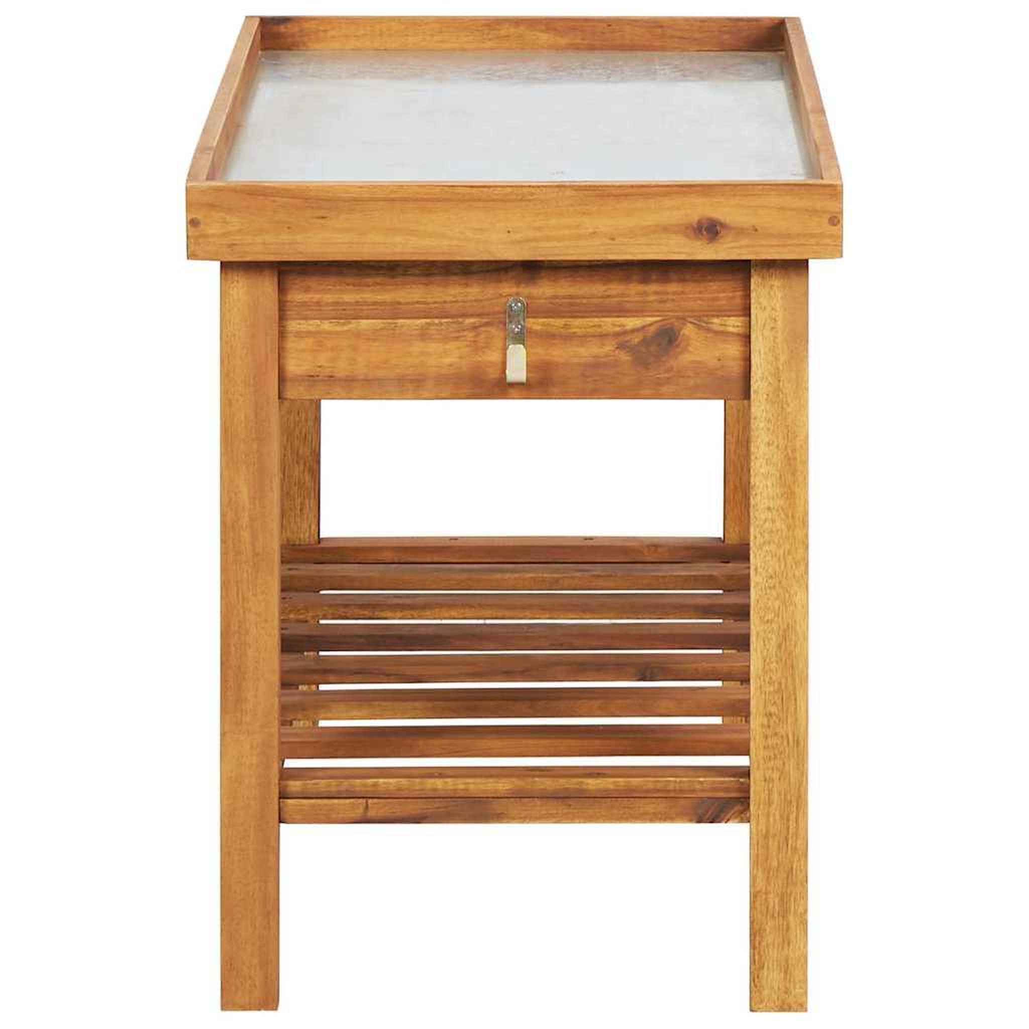 Voir la diapositive 5 : VIDAXL Table de jardin avec dessus en zinc bois solide d'acacia